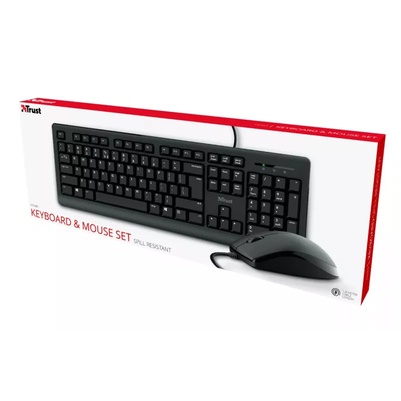 Trust Primo näppäimistö hiiri sisältyy yleinen USB AZERTY belgia musta