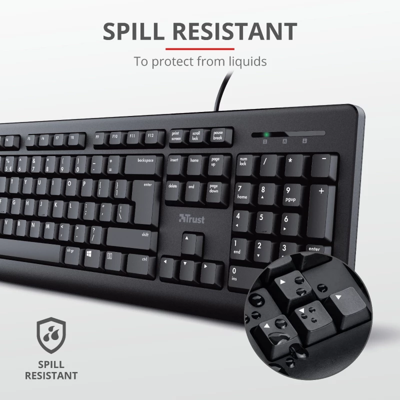 Trust Primo näppäimistö hiiri sisältyy yleinen USB AZERTY belgia musta