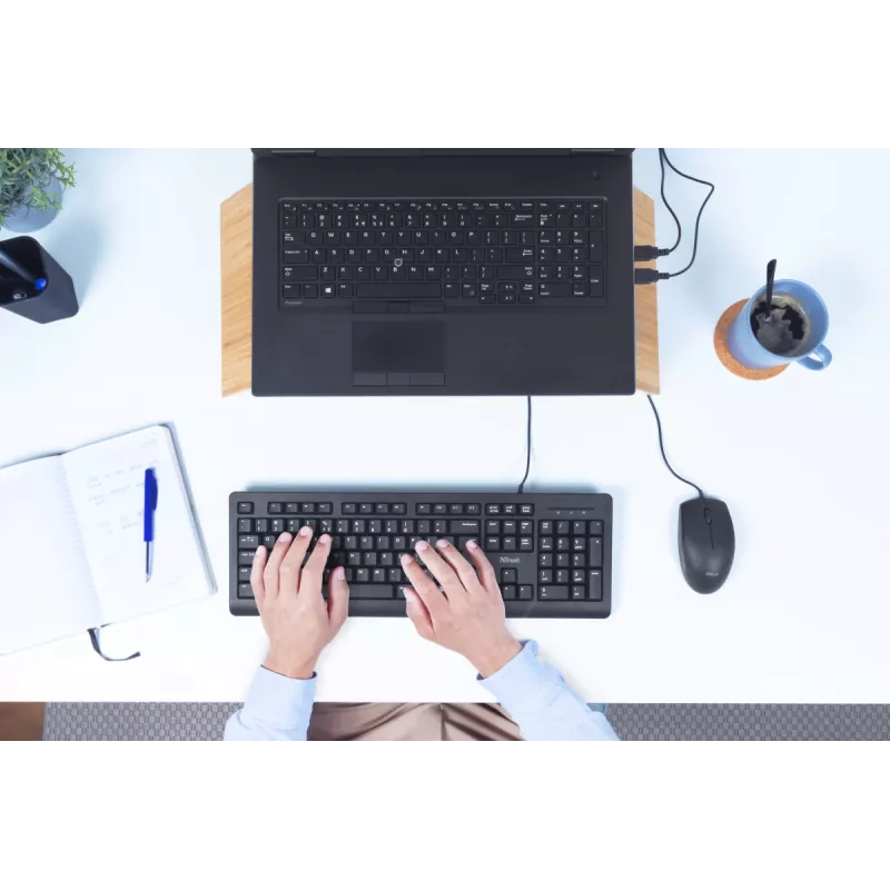 Trust Primo näppäimistö yleinen USB AZERTY belgia musta
