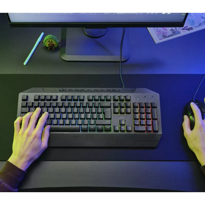 Trust GXT 836 Evocx näppäimistö pelaaminen USB AZERTY belgialainen musta