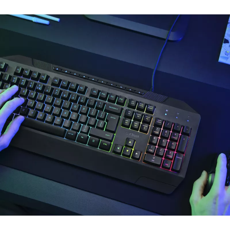 Trust GXT 836 Evocx näppäimistö pelaaminen USB AZERTY belgialainen musta