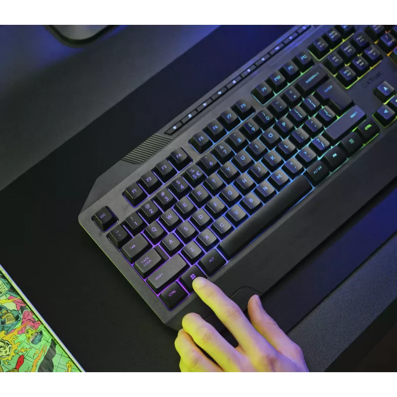 Trust GXT 836 Evocx näppäimistö pelaaminen USB AZERTY belgialainen musta