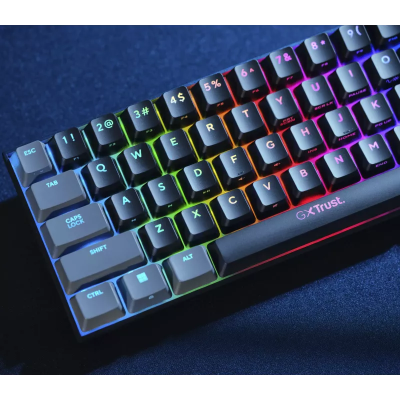 Trust GXT 867 Acira näppäimistö pelaaminen USB AZERTY belgialainen musta, harmaa