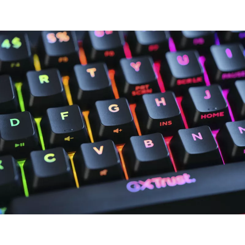 Trust GXT 867 Acira näppäimistö pelaaminen USB AZERTY belgialainen musta, harmaa