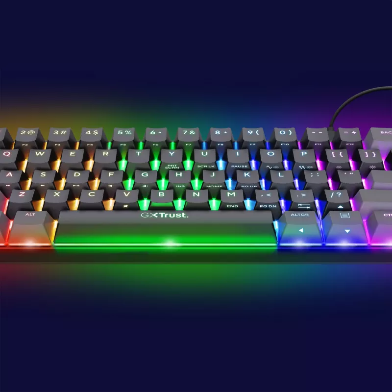 Trust GXT 867 Acira näppäimistö pelaaminen USB AZERTY belgialainen musta, harmaa