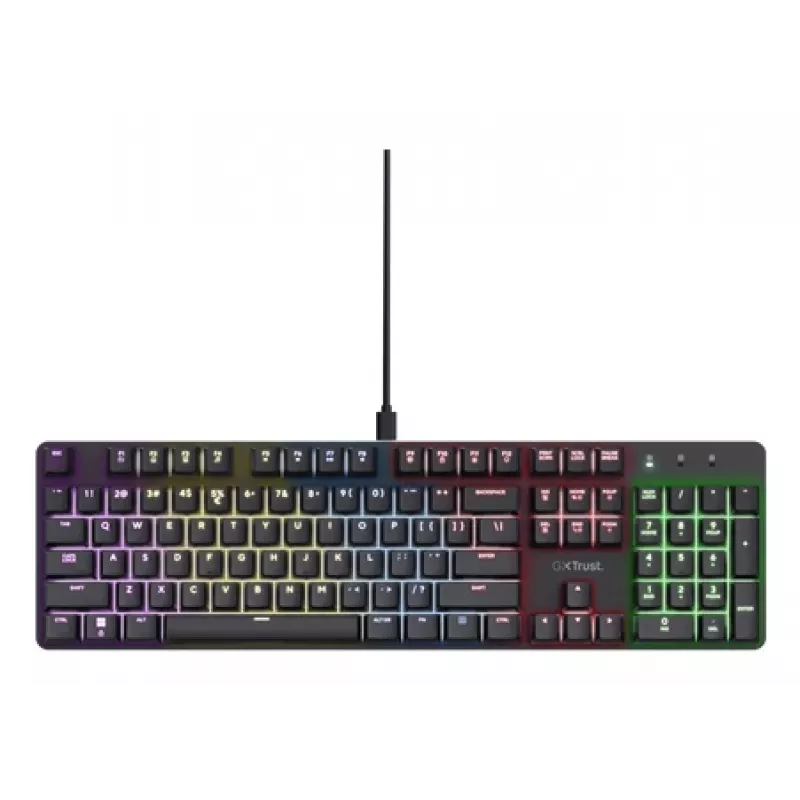 Trust GXT 871 Zora näppäimistö pelaaminen USB AZERTY belgialainen musta