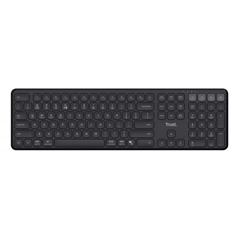 Trust Vaiya näppäimistö yleiskäyttöön USB + RF langaton + Bluetooth AZERTY belgialainen musta