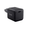 Laturi TRUST Maxo ultrapieni 65W GaN USB-C musta 2 m kaapelilla