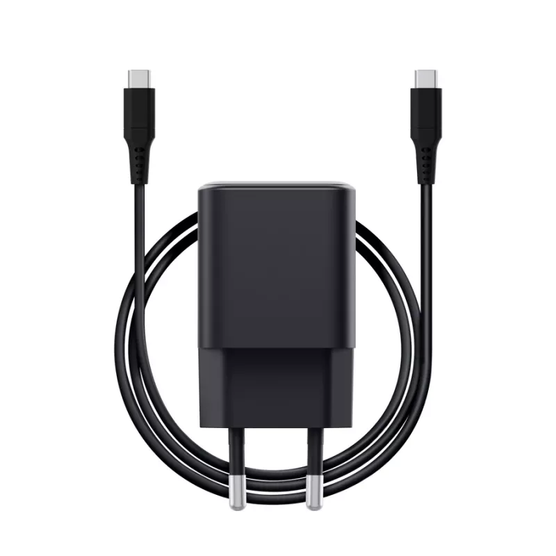 Laturi TRUST Maxo ultrapieni 65W GaN USB-C musta 2 m kaapelilla