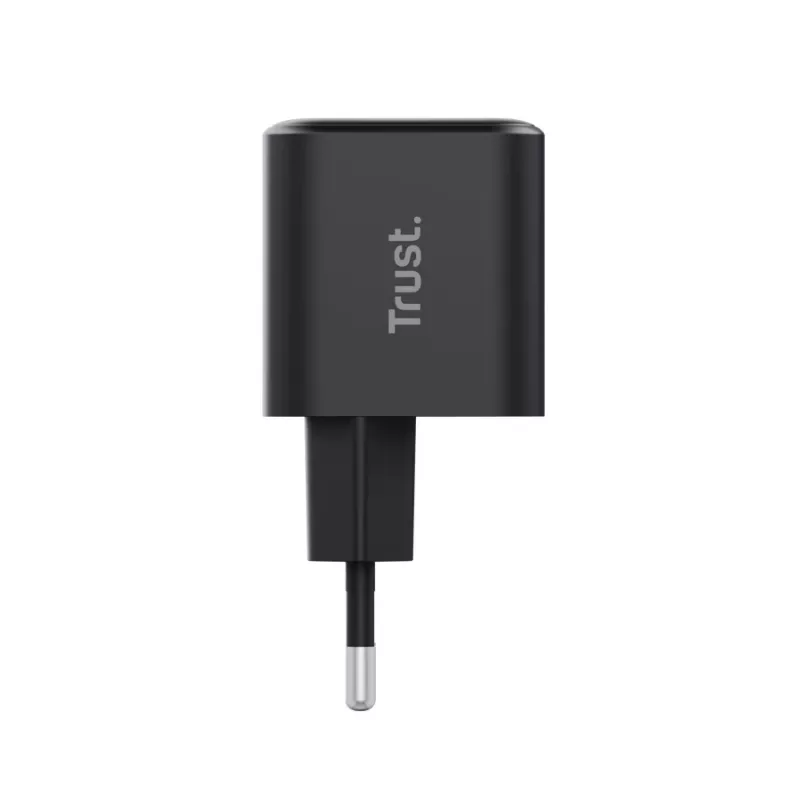 Laturi TRUST Maxo ultrapieni 65W GaN USB-C musta 2 m kaapelilla