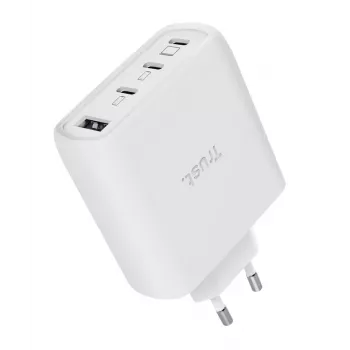 TRUST Maxo 65W sisäkäyttöinen AC-pikalaturi, 3x USB-C, max. 20 V, 2 m kaapeli, valkoinen