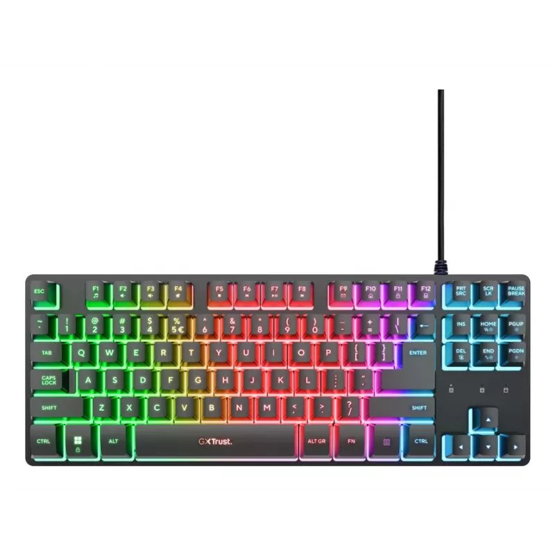 Trust GXT 833 Thado TKL näppäimistö pelaaminen USB AZERTY belgialainen musta