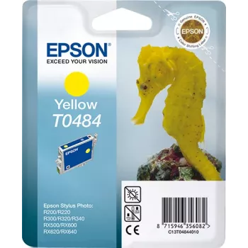 Epson Seahorse yksittäispakkaus keltainen T0484, keltainen, pigmenttimuste, 1 kpl