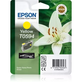 Epson Lily yksittäispakkaus keltainen T0594 UltraChrome K3, keltainen, pigmenttimuste, 1 kpl