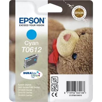 Epson Teddybear yksittäispakkaus syaani T0612 DURABrite Ultra muste, syaani, 8 ml, 1 kpl