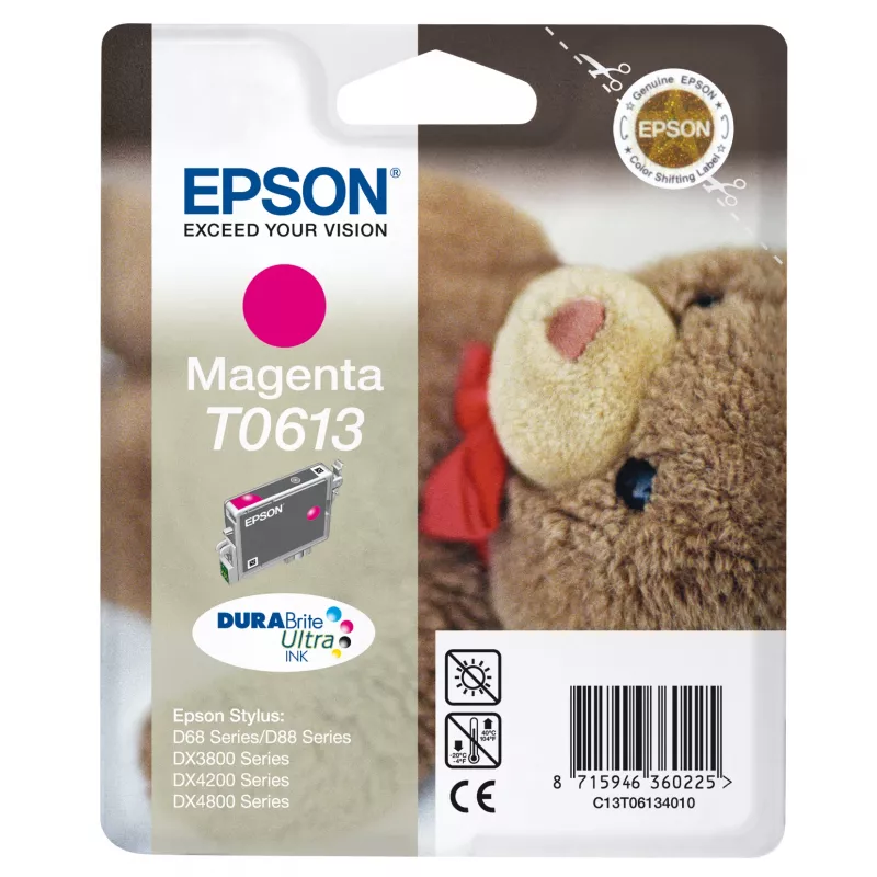 Epson Teddybear yksittäispakkaus magenta T0613 DURABrite Ultra muste