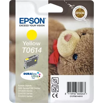 Epson Teddybear yksittäispakkaus keltainen T0614 DURABrite Ultra muste, keltainen, pigmenttimuste, 8 ml, 1 kpl