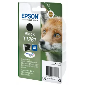 Epson T1281 Fox yksittäispakkaus mustepatruuna musta