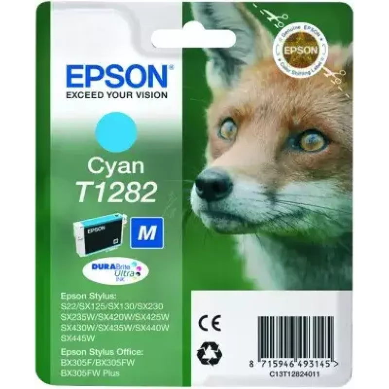 Epson Fox yksittäispakkaus syaani T1282 DURABrite Ultra -muste