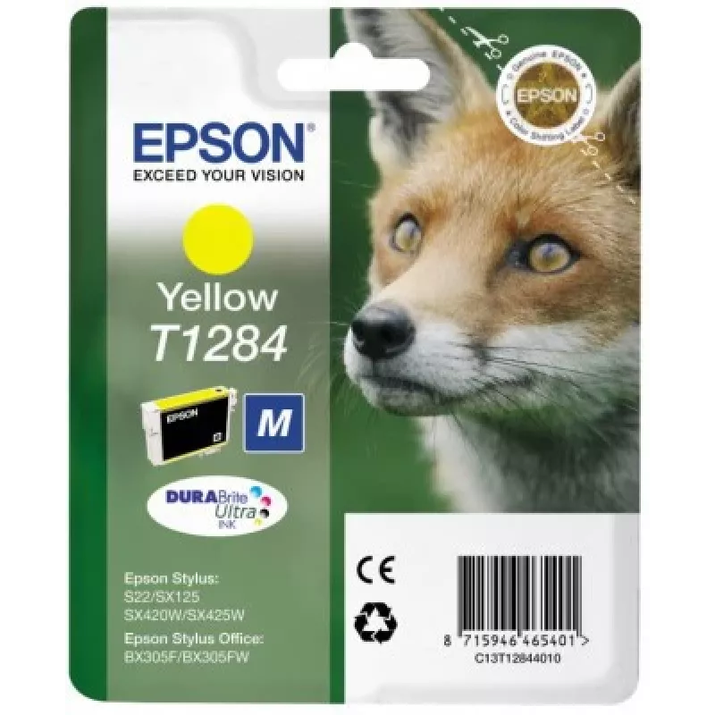 Epson Fox yksittäispakkaus keltainen T1284 DURABrite Ultra -muste