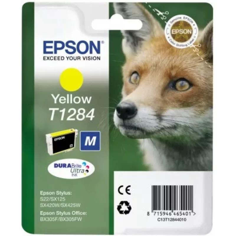 Epson Fox yksittäispakkaus keltainen T1284 DURABrite Ultra -muste