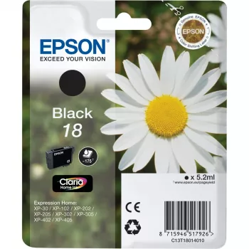 Epson Daisy yksittäispakkaus musta 18 Claria Home muste, vakiokesto, valokuvamusta, väriainemuste, 1 kpl