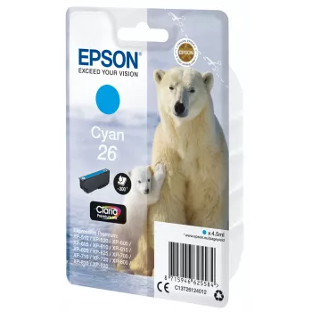 Epson Eisbär yksittäispakkaus syaani 26 Claria Premium muste