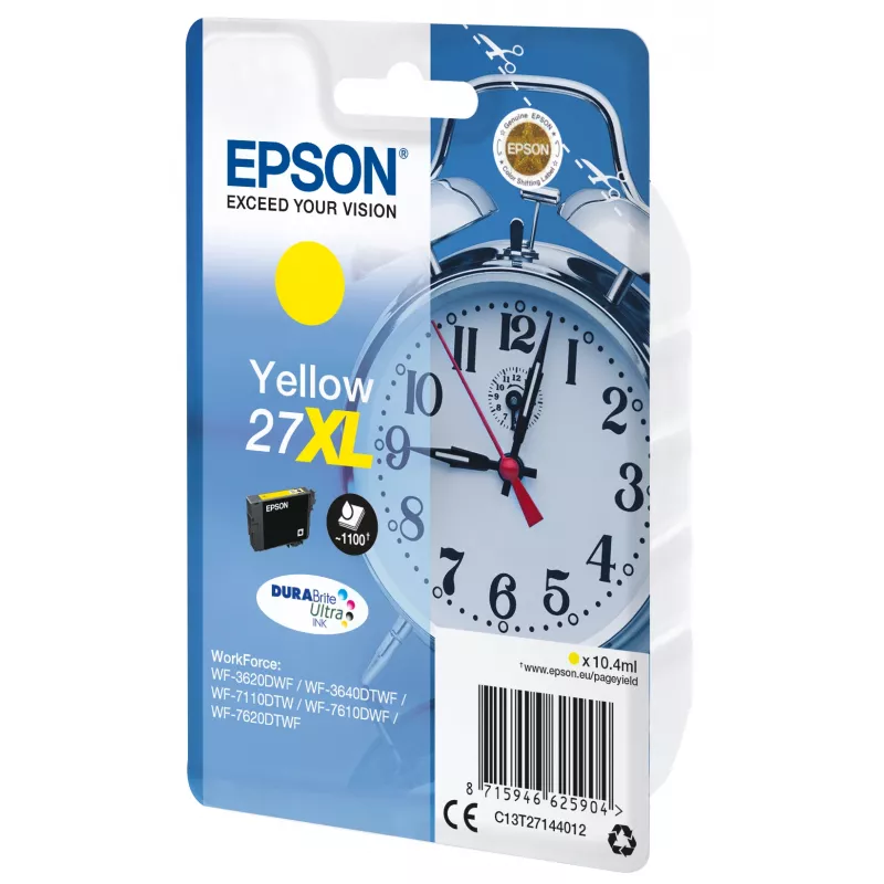 Epson Alarm clock yksittäispakkaus keltainen 27XL DURABrite Ultra muste