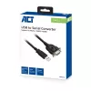 ACT 0,6 m USB-sarja-adapteri, musta, 0,6 m, USB Type-A, DB-9, uros, uros