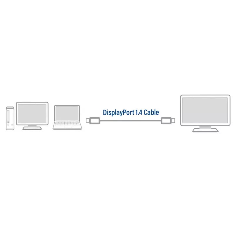 ACT DisplayPort 1.4 -kaapeli 8K, 1 m, 1 m, DisplayPort, DisplayPort, uros, uros, musta