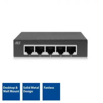 Hallitsematon kytkin ACT AC4415 Gigabit Ethernet 5 porttia 10 Gbit/s