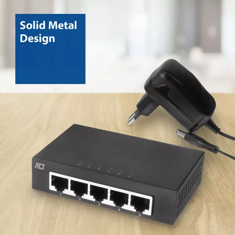 Hallitsematon kytkin ACT AC4415 Gigabit Ethernet 5 porttia 10 Gbit/s