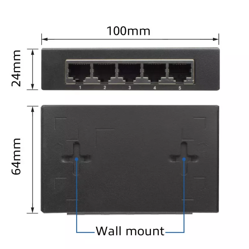 Hallitsematon kytkin ACT AC4415 Gigabit Ethernet 5 porttia 10 Gbit/s