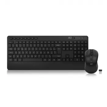 ACT langaton näppäimistö- ja hiirisarja (Azerty), hiljainen klikkaus, ympäristöystävällinen, kierrätysmateriaaleista