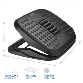 ACT ergonominen korkeussäädettävä jalkatuki hierontarullilla