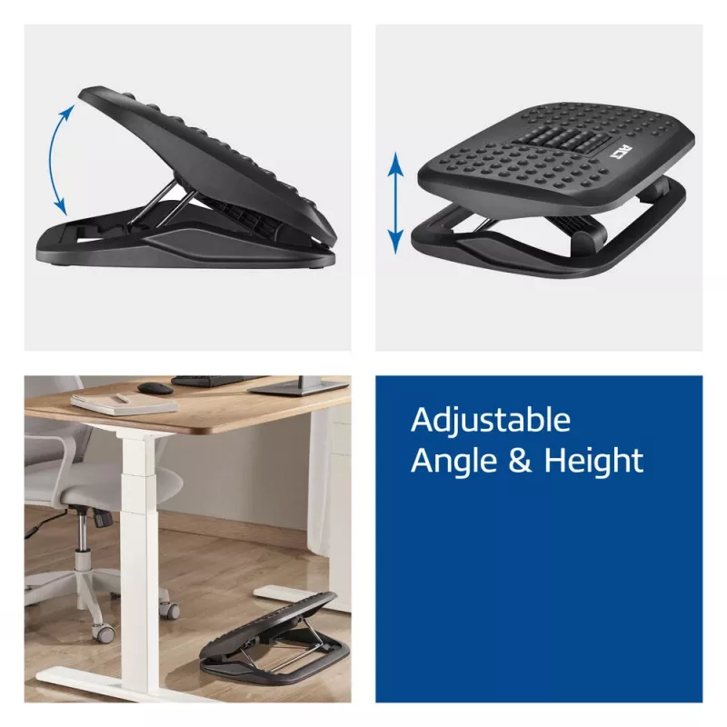 ACT ergonominen korkeussäädettävä jalkatuki hierontarullilla