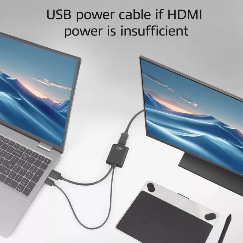 ACT AC7536 videokaapeliadapteri 0,24 m HDMI + USB DisplayPort musta