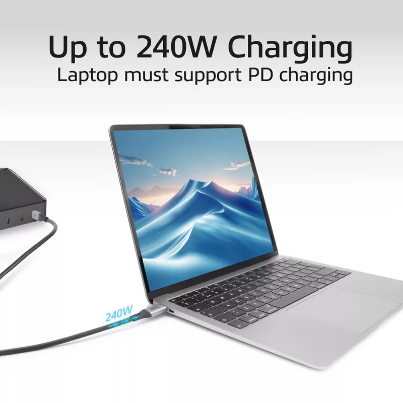 ACT USB4 80Gbps Thunderbolt 5 -kaapeli 240W USB Type-C, USB-IF-sertifioitu, 1,5 metriä