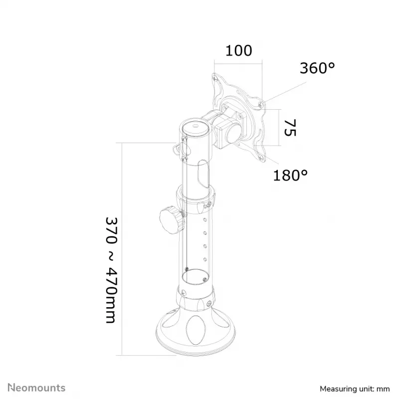 Neomounts FPMA-D025SILVER näyttöteline 10–30 tuumaa – kallistettava