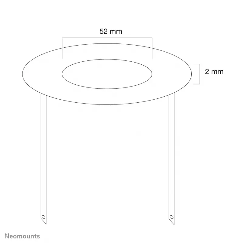 Neomounts FPMA-CRB5 kattopeite - halk. 52 mm, musta, teräs, katto, FPMA-C100, FPMA-C100SILVER, 2 mm, 5,2 cm