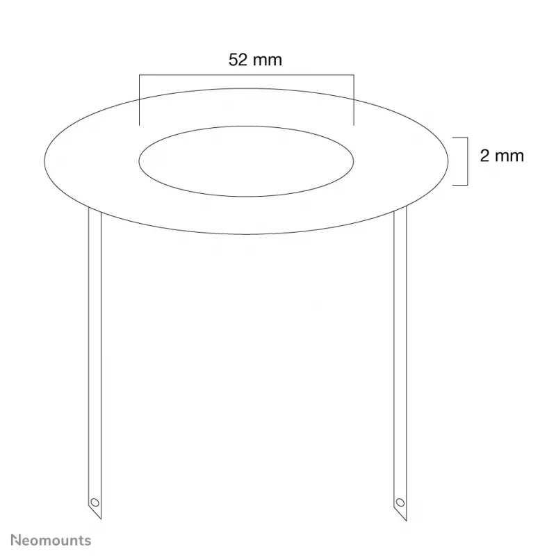 Neomounts FPMA-CRW5 kattopeite – halk. 52 mm, valkoinen, teräs, katto, FPMA-C100, FPMA-C100SILVER, 2 mm, 5,2 cm