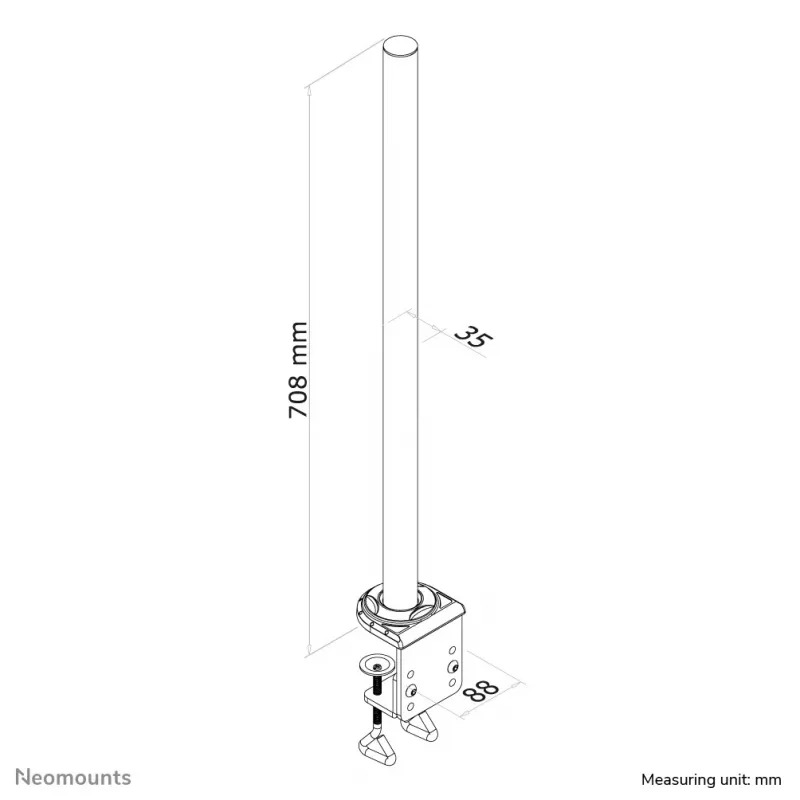 Neomounts FPMA-D935POLE jatkovarsi näyttövarrelle - korkeus 70 cm
