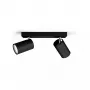 Katto-/seinäspot Signify Philips myLiving Kosipo 2x GU10 LED 220-240V IP20 musta