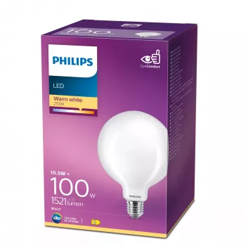 Philips Filament lamppu himmeä 100W G120 E27, 10.5 W, 100 W, E27, 1521 lm, 15000 h, lämmin valkoinen