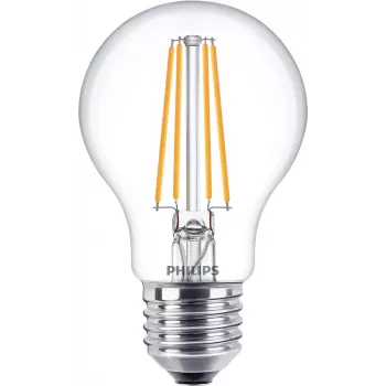 Philips Filament Bulb Clear 60W A60 E27 x3, 7 W, 60 W, E27, 806 lm, 15000 h, lämmin valkoinen