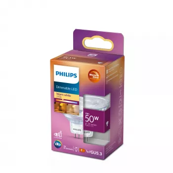 Spot-valonlähde Philips MR16 GU5.3 7W (vastaa 50W), 621 lm, 2200K lämmin valkoinen, 36° keilakulma, CRI 80, 15000 h