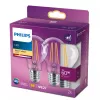 LED-filamenttilamppu Philips A60 7W (vastaa 60W) E27 kirkas 2700K 2 kpl:n pakkaus