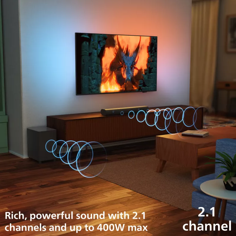 Soundbar Philips TAB6100/10 2.1-kanava 80 W RMS Dolby Atmos