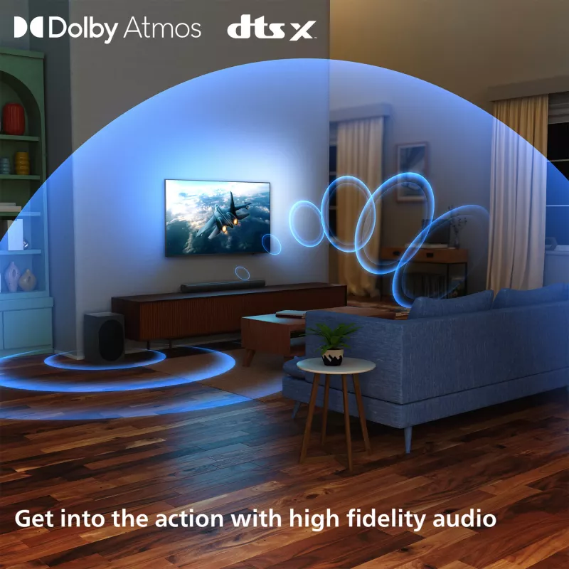 Soundbar Philips TAB6100/10 2.1-kanava 80 W RMS Dolby Atmos