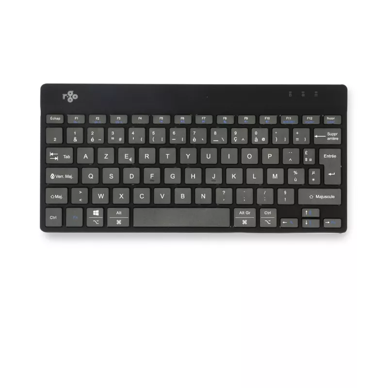 Ergonominen näppäimistö R-Go Tools R-Go Compact Break, kompakti näppäimistö tauko-ohjelmistolla, AZERTY (FR), Bluetooth, musta